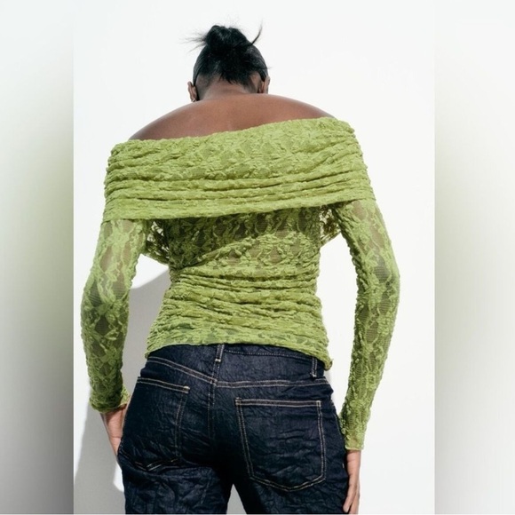 ZARA Off shoulder lace top size S - Picture 7 of 16